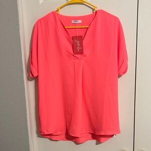 JESS LEA HOT PINK Women's Blouse